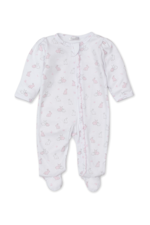 Bunny Burrows Light Pink Zip Footie