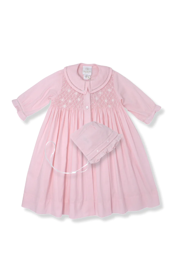 Royal Daygown and Bonnet Set Pink