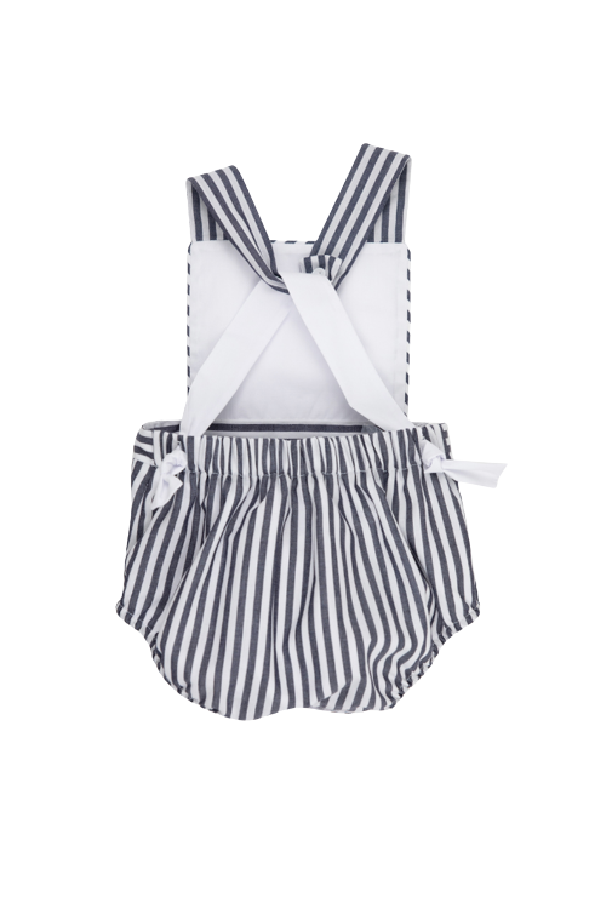 Seabrook Sunsuit - Woven Yarn in Nantucket Navy Stripe and Worth Avenue White