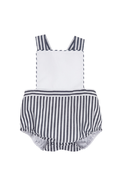 Seabrook Sunsuit - Woven Yarn in Nantucket Navy Stripe and Worth Avenue White