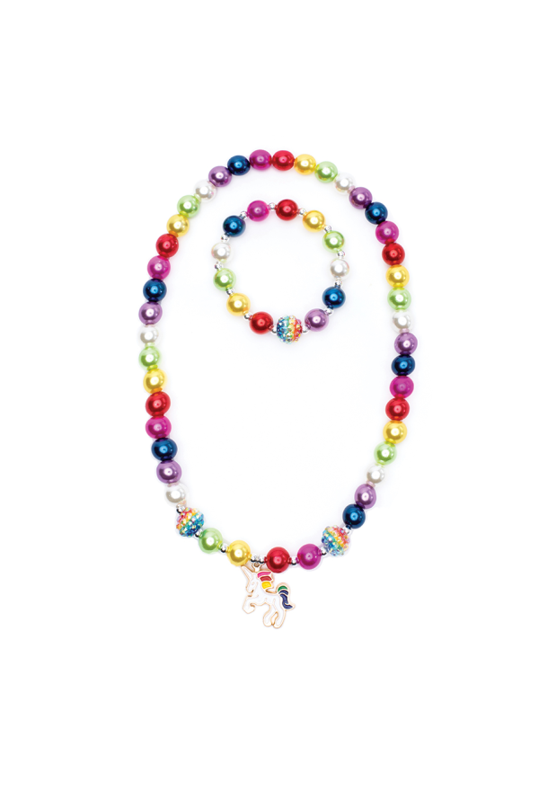Gumball Rainbow Necklace and Bracelet Set