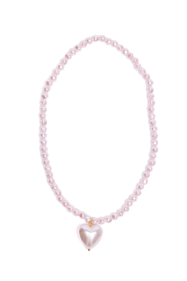 Pink Pearl Heart Necklace