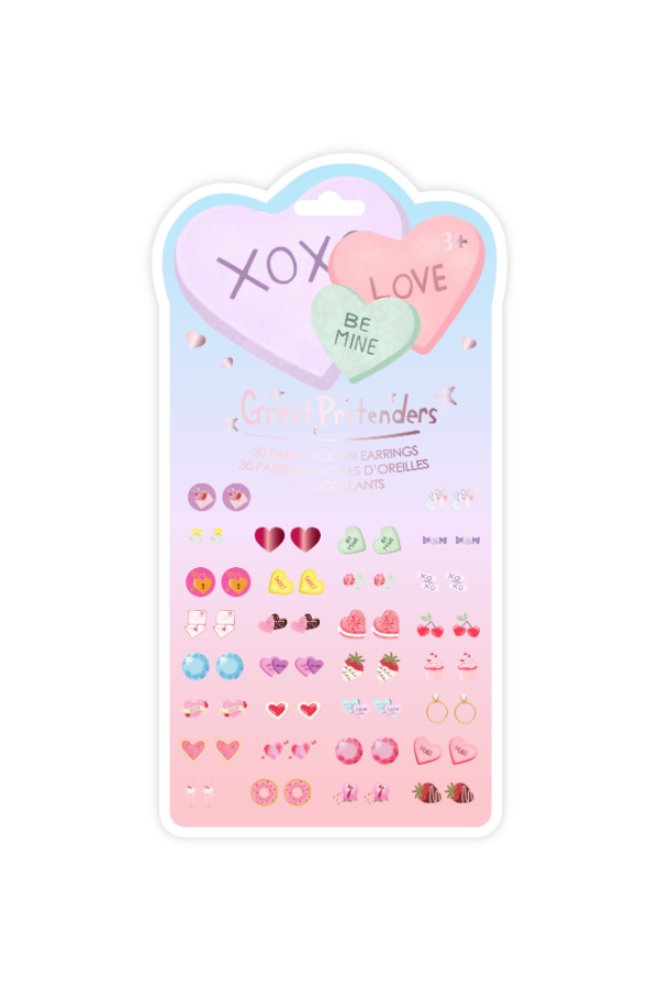 Candy Heart Valentine Sticker Earrings