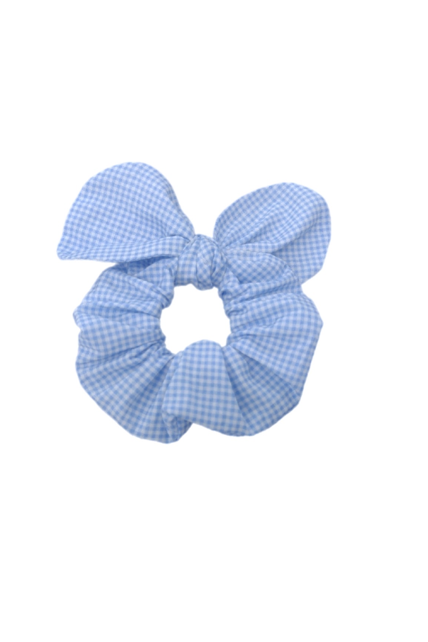 Blue Gingham Scrunchie