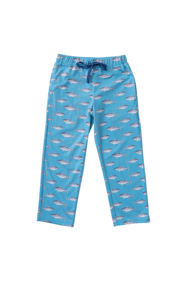 Lounge Life Pant in Ethereal Blue Striped Bass