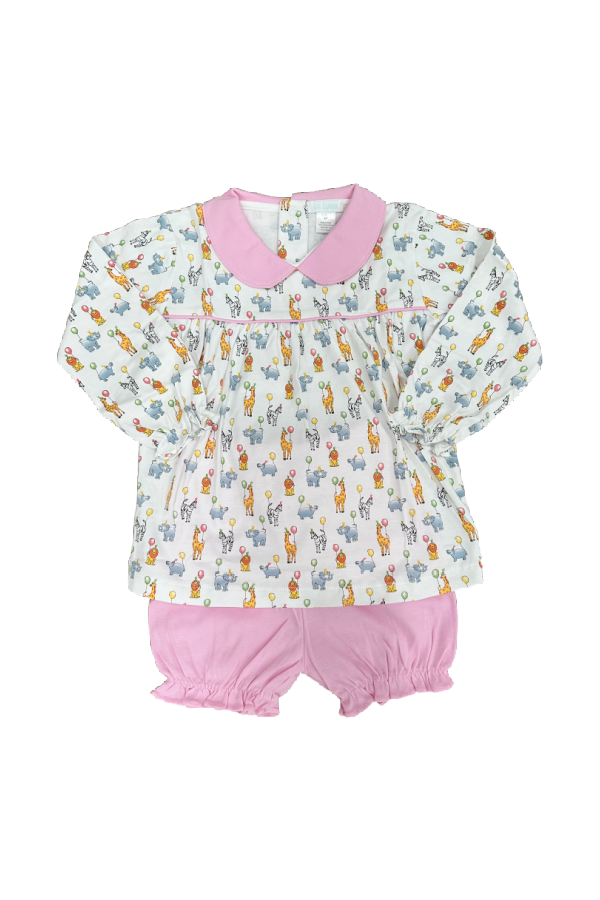 Kate Animal Party Long Sleeve Bloomer Set