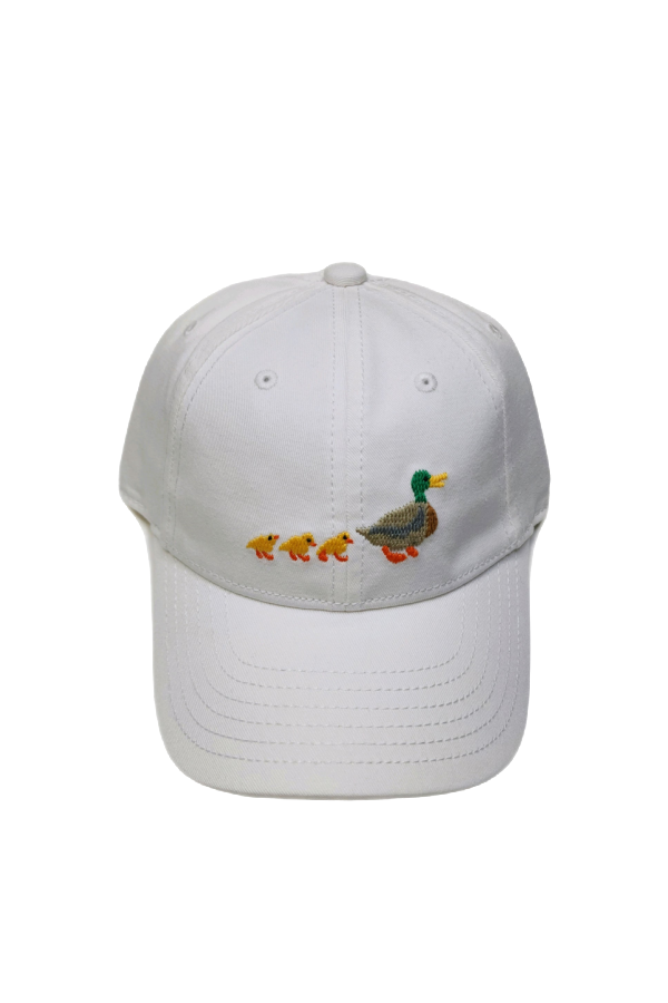 Ducklings Needlepoint on White Kids Baseball Hat
