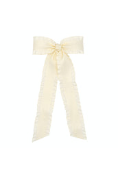 Ruffled Edge Satin Bowtie with Streamer Tails