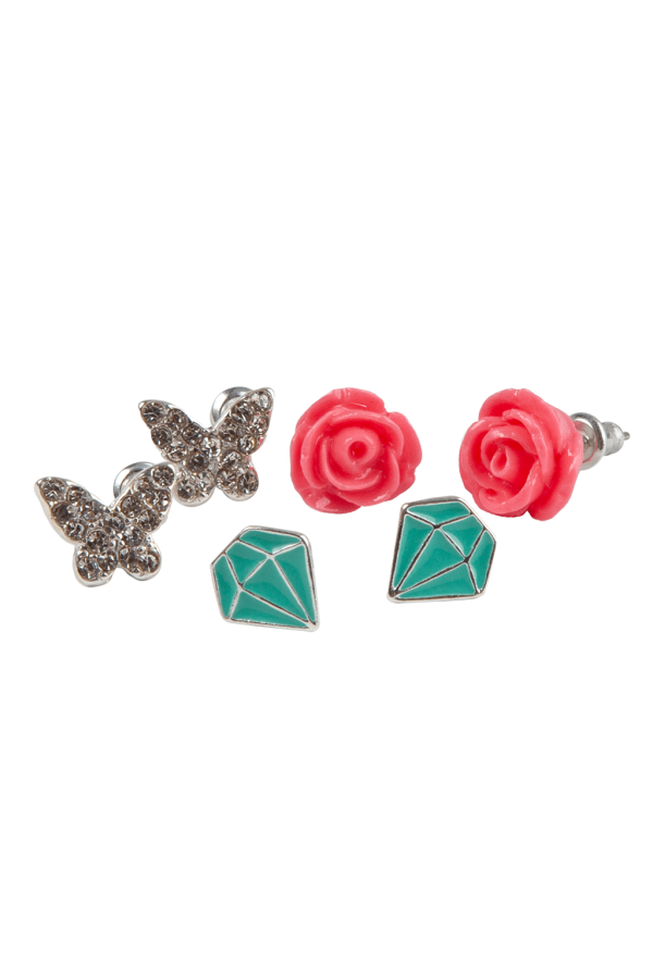 Boutique Rose Studded Earring Set