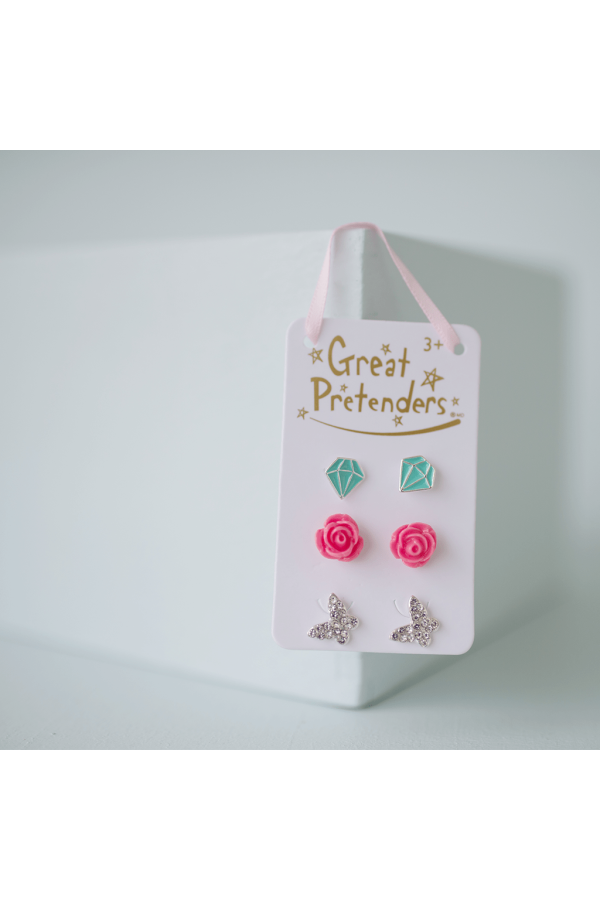 Boutique Rose Studded Earring Set