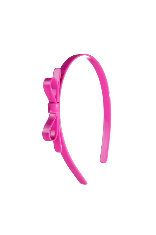 Thin Bow Headband - Hot Pink
