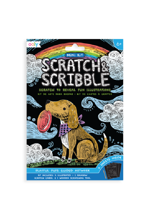 Mini Scratch and Scribble Art Kit: Playful Pups
