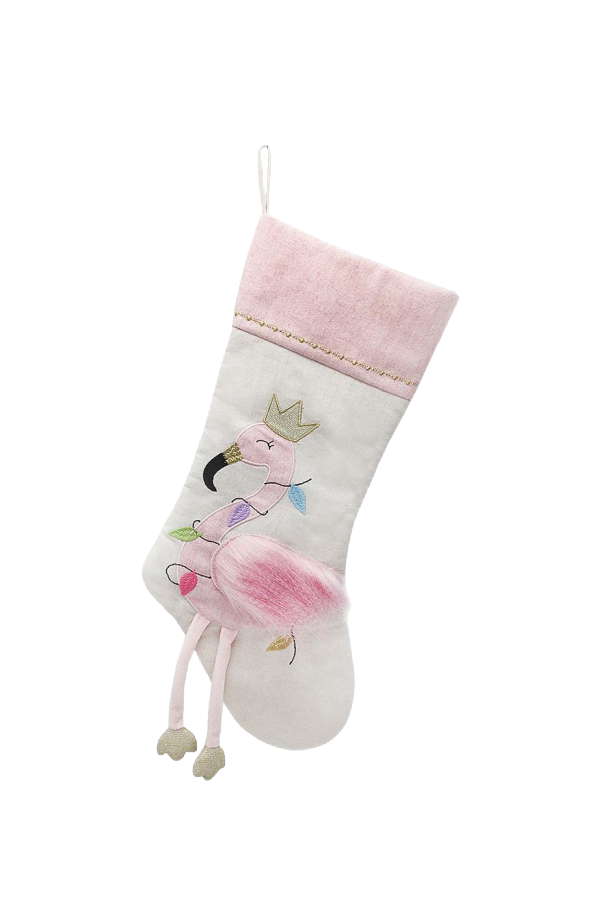 Festive Flamingo Christmas Stocking