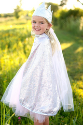 Reversible Silver Sequins Cape