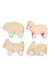 Silicone + Wood Teether with Wheels