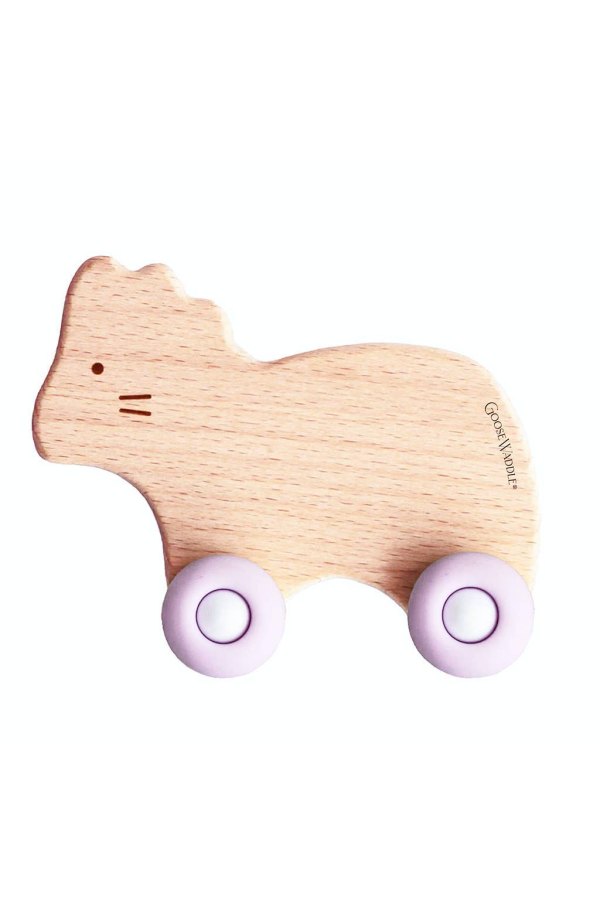 Silicone + Wood Teether with Wheels