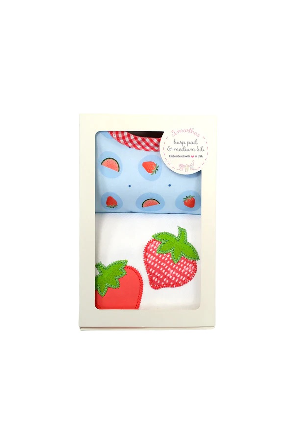 Strawberry Basic Bib and Burp Box Set