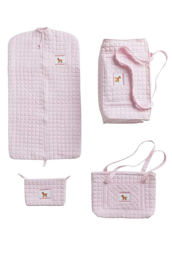Pink Lab Quilted Luggage