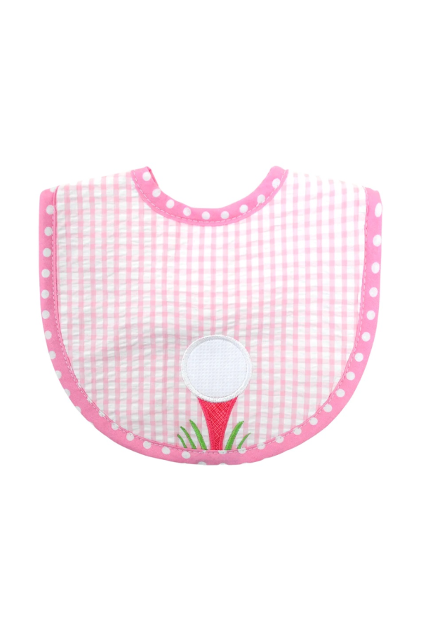 Golf Game Applique Medium Bib - Pink