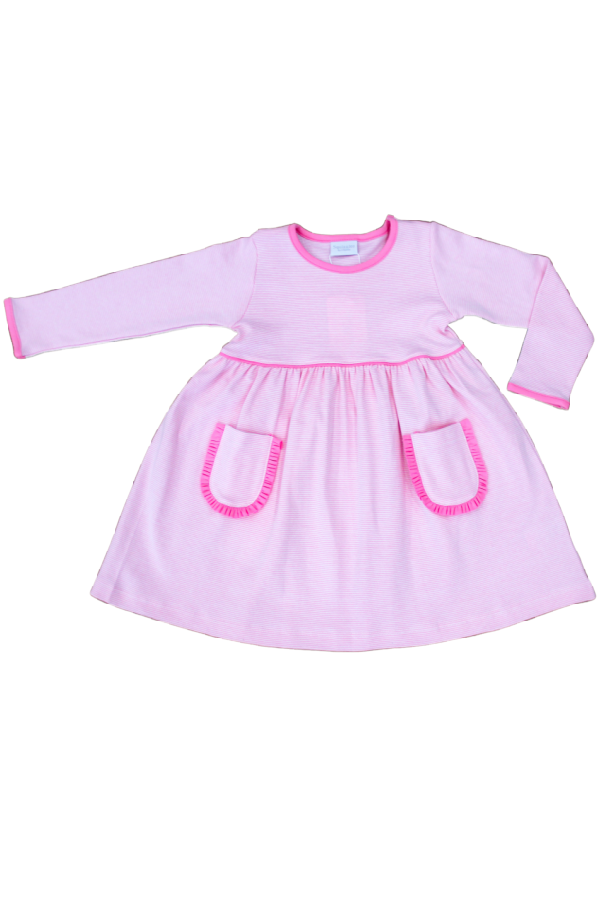 Long Sleeve Dress - Bubblegum Pink Stripe