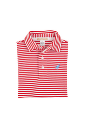 Prim and Proper Polo Short Sleeve in Richmond Red Worth Avenue White Stripe Barbados Blue Stork