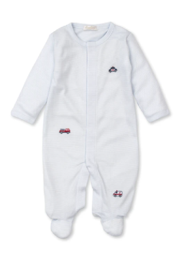To The Rescue Striped Embroidered Footie