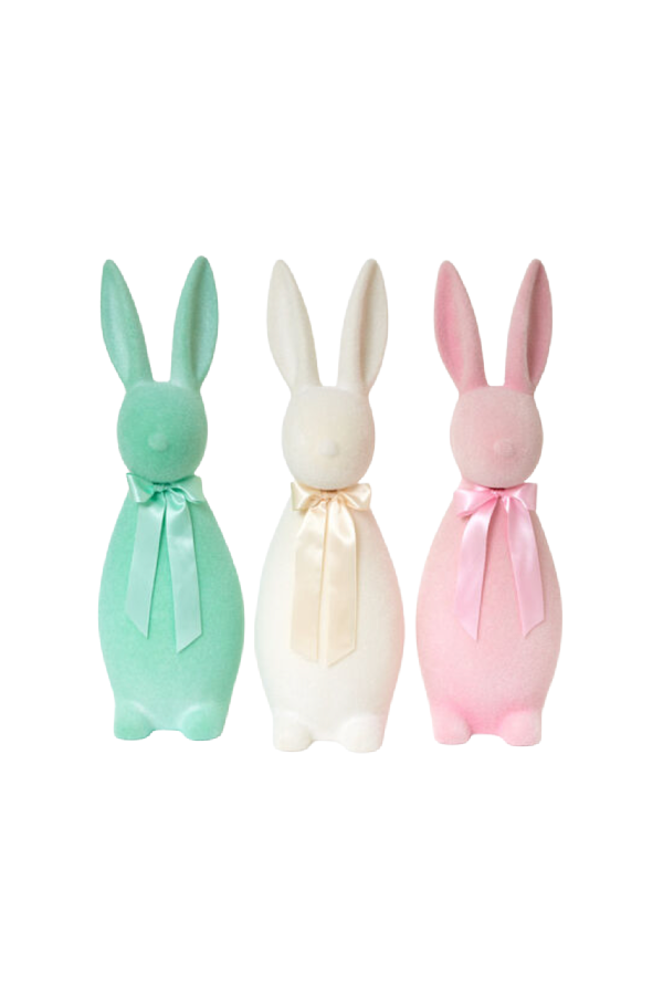 Flocked Pastel Bunny - Large