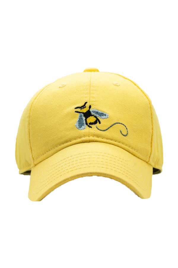 Honey Bee Needlepoint on Light Yellow Kids Hat