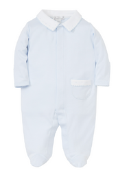 New Beginnings Footie with Collar - Blue