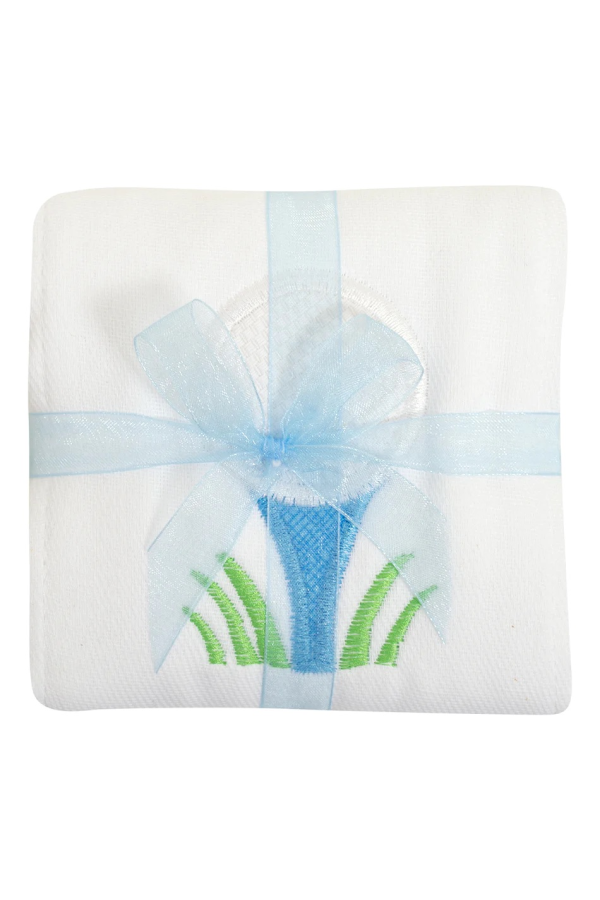 Golf Game Applique Burp Cloth - Blue