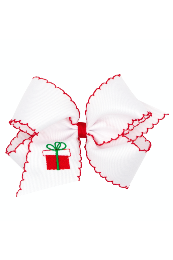 Christmas Embroidered Moonstitch Bow