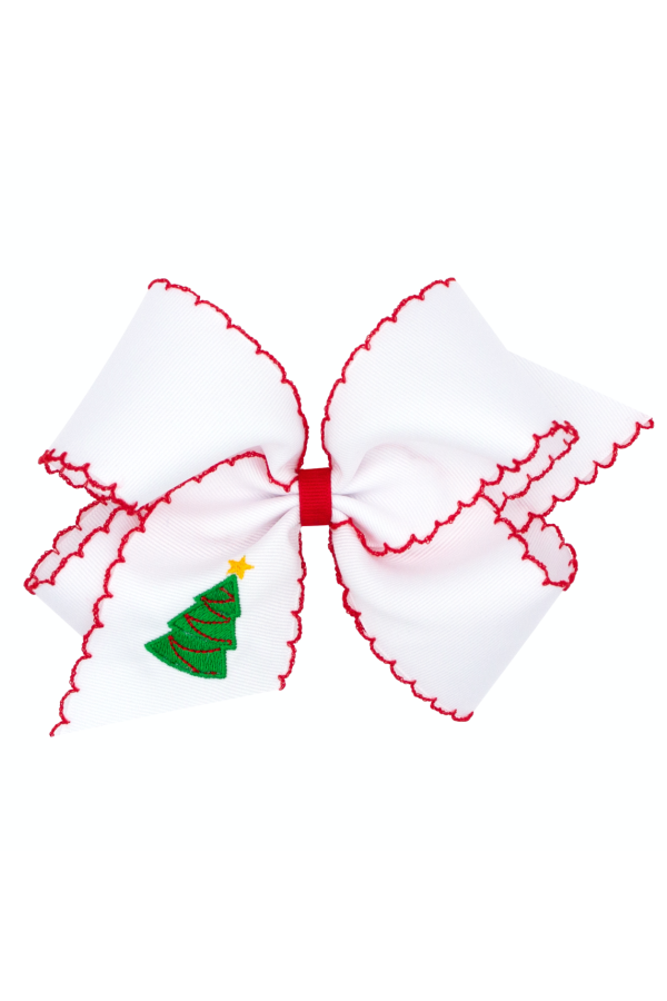 Christmas Embroidered Moonstitch Bow