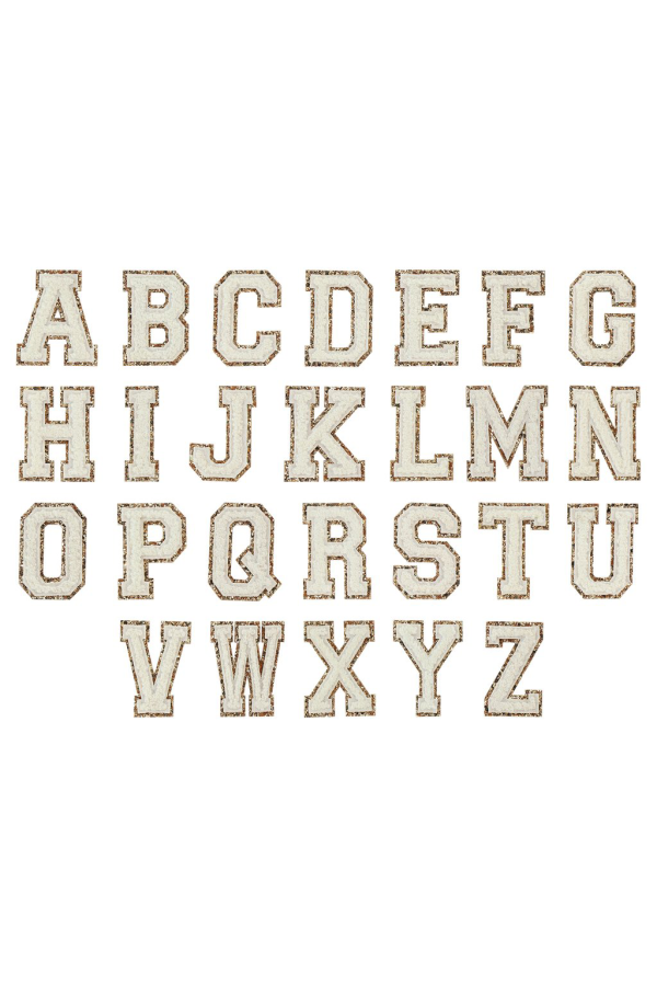 Blanc Glitter Alphabet Patch
