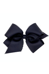 Scallop Edge Grosgrain Hair Bow - King