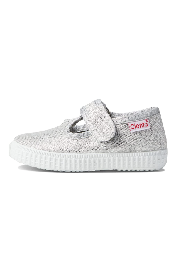 Metallic T-Strap Velcro - Silver