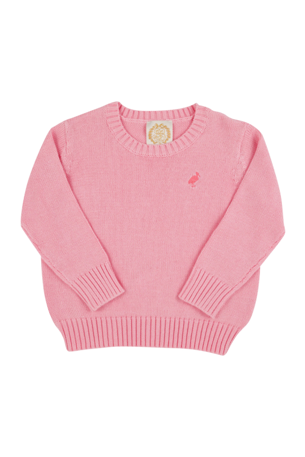 Isabelle's Sweater - Sandpearl Pink with Parrot Cay Coral Stork