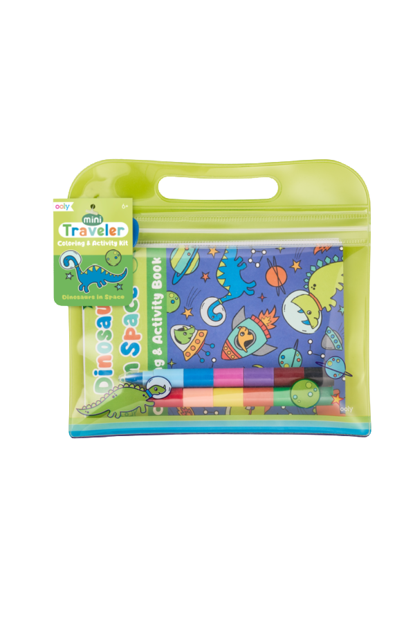 Mini Traveler Coloring & Activity Kit - Dinosaurs in Space