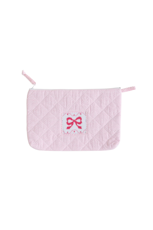 Pink Bow Quilted Luggage