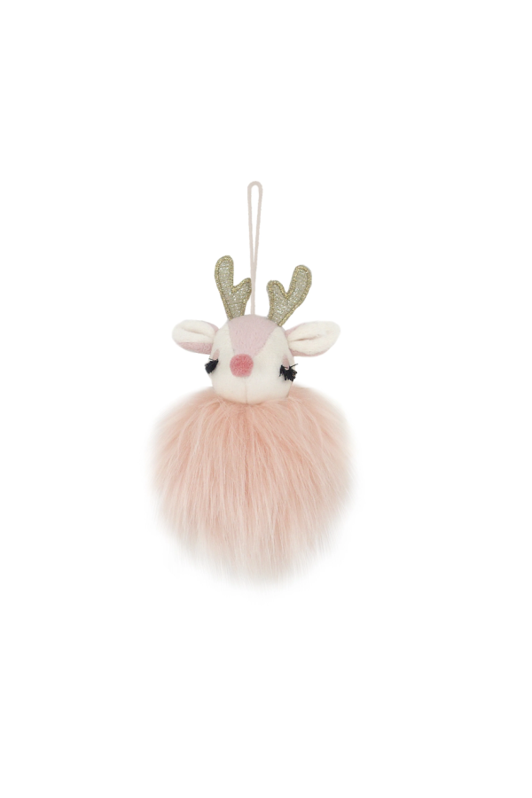 Reindeer Pink Plush Ornament