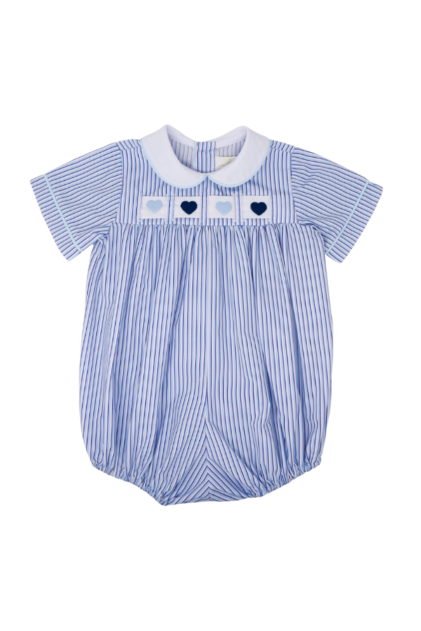 Noah Ribbon Bubble in Blue Pinstripe