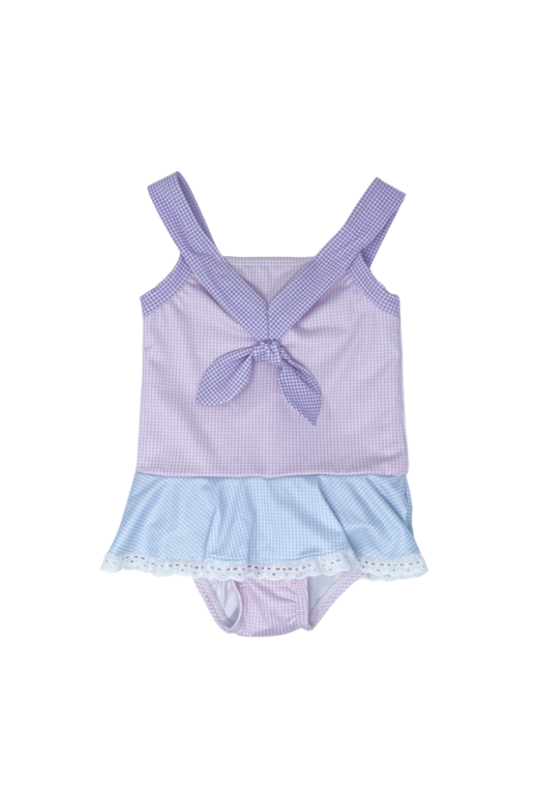 Nora Swimsuit in Color Block Lavender