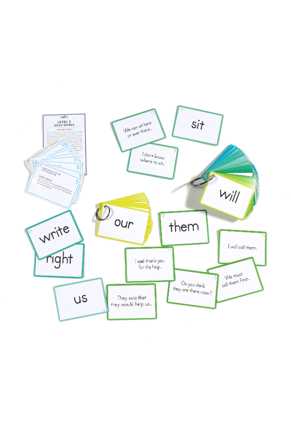 100 Sight Words Level 2 Literacy Flash Cards