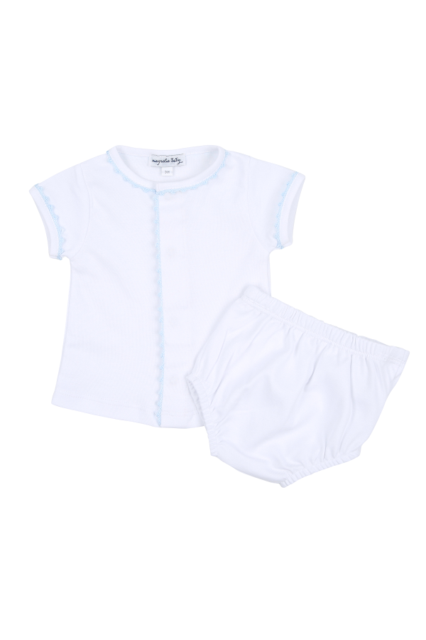 Baby Joy Embroidered Diaper Set - Light Blue