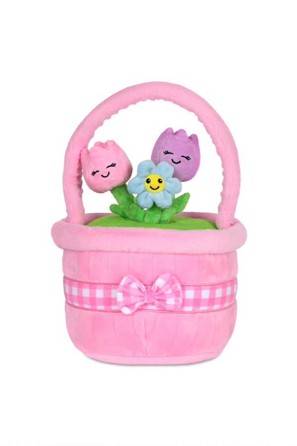 Flower Basket Fleece Plush