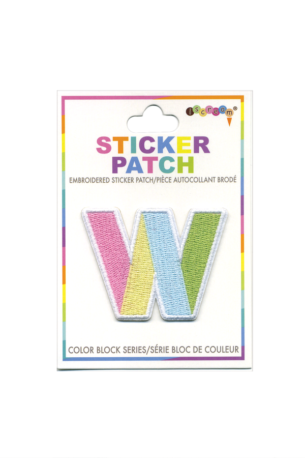 Initial Color Block Sticker Patch