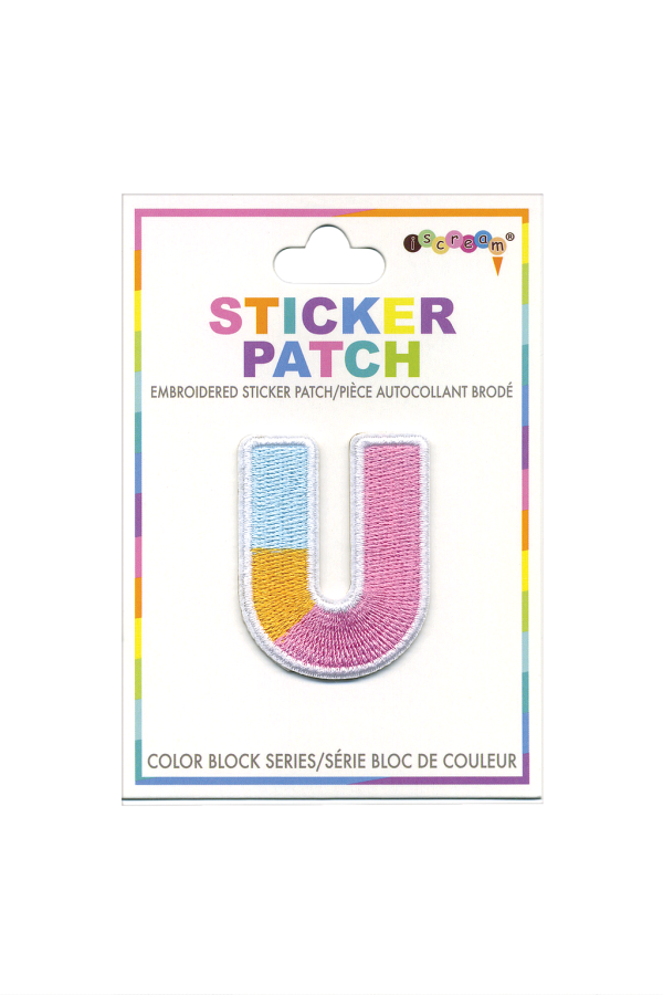 Initial Color Block Sticker Patch