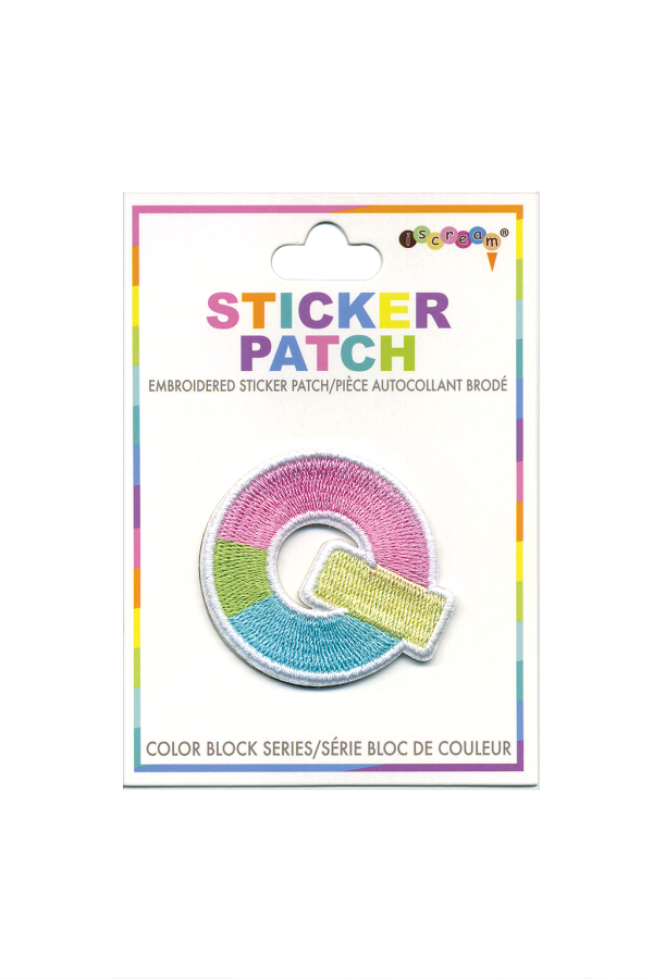 Initial Color Block Sticker Patch