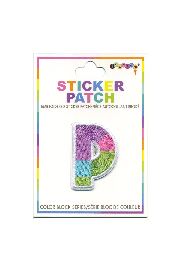 Initial Color Block Sticker Patch