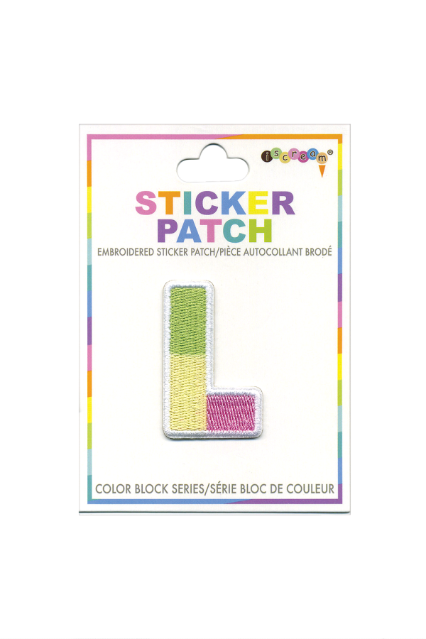 Initial Color Block Sticker Patch