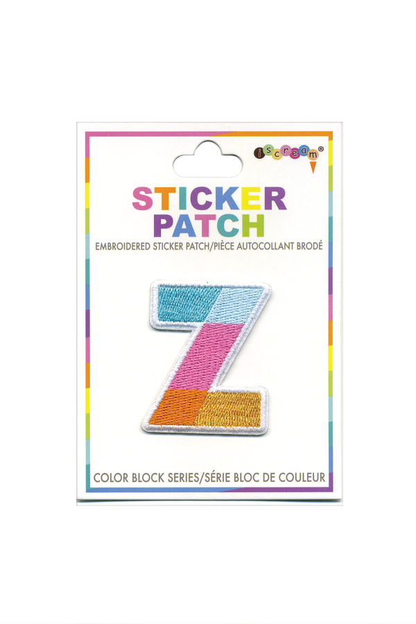 Initial Color Block Sticker Patch